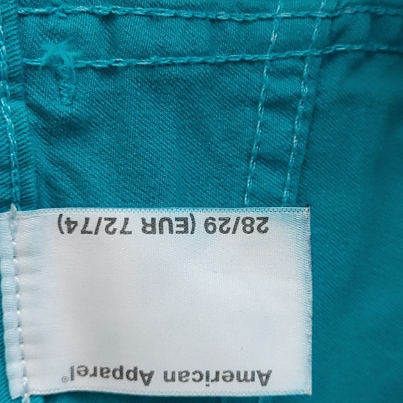 American Apparel US 28/29* teal green high rise skinny pant in thick cotton - Picture 5 of 7
